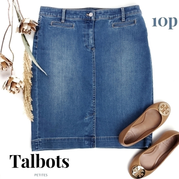 Talbots Dresses & Skirts - New Talbots Petites Blue Denim Skirt Sz 10 Petite